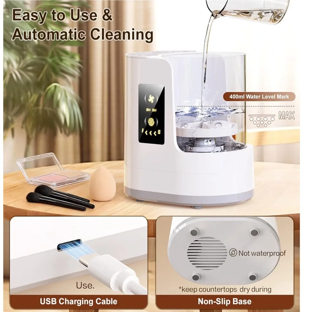 Electric Makeup Brush Cleaner 3-in-1